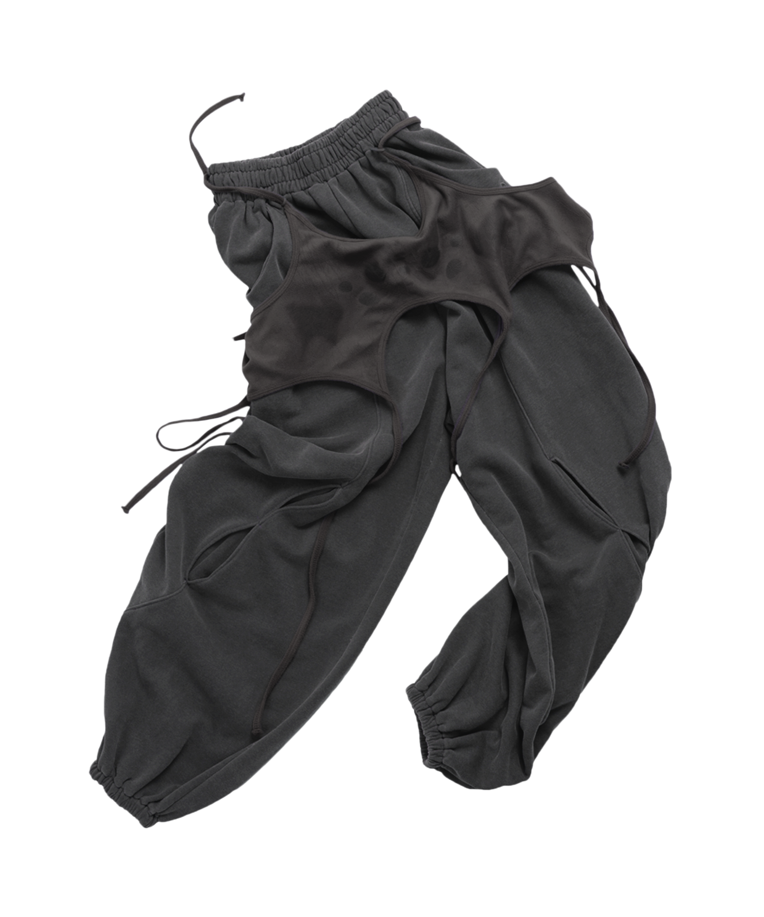 [12/14 예약배송] Pigment apron set-up pants / Charcoal